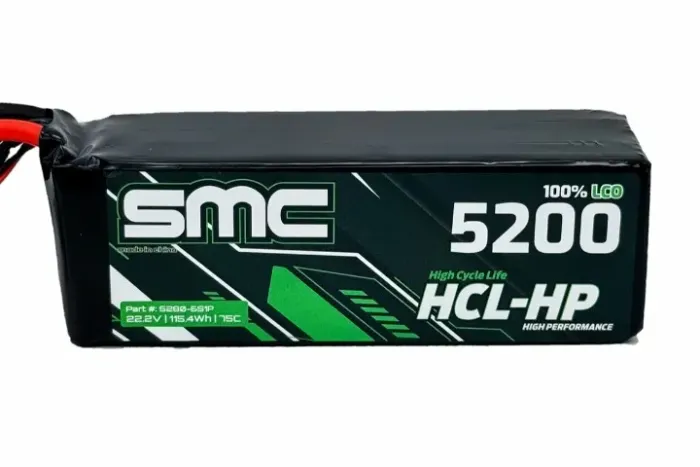 Bateria Lipo SMC 4S HCL-HP 14.8V 5200 mAh 80C Flight Pack plug EC5