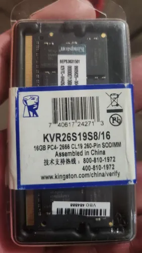 Memoria ddr 16gb 2666mhz Kingston