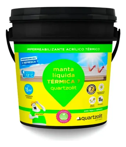 Impermeabilizante Manta Líquida Térmica 7 Quartzolit 18 + tela estruturante