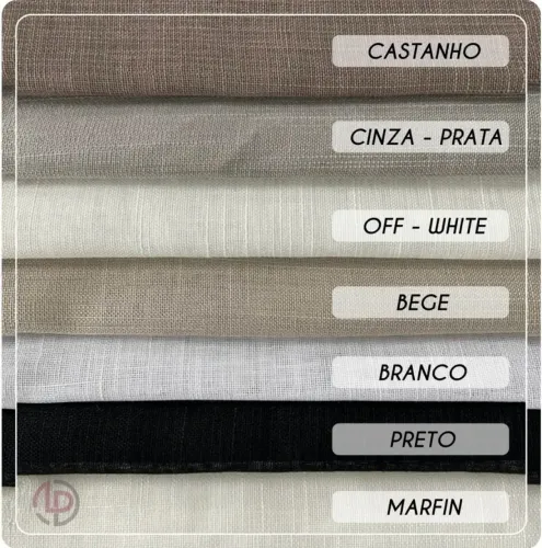 Cortina off white gaze em linho 6m x 2,50m - Trilho Suíço