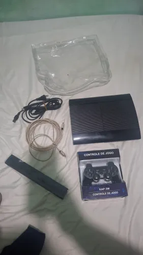 PS3 Super Slim 500GB Completo + Controle Novo Lacrado