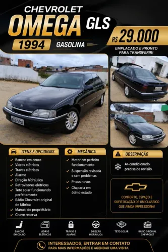 Chevrolet Omega GLS 2.2 / 2.0 (álcool) 1994