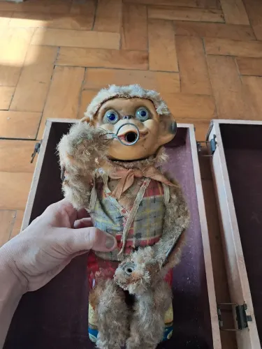 Brinquedo antigo macaco para restauro decada 1950/60