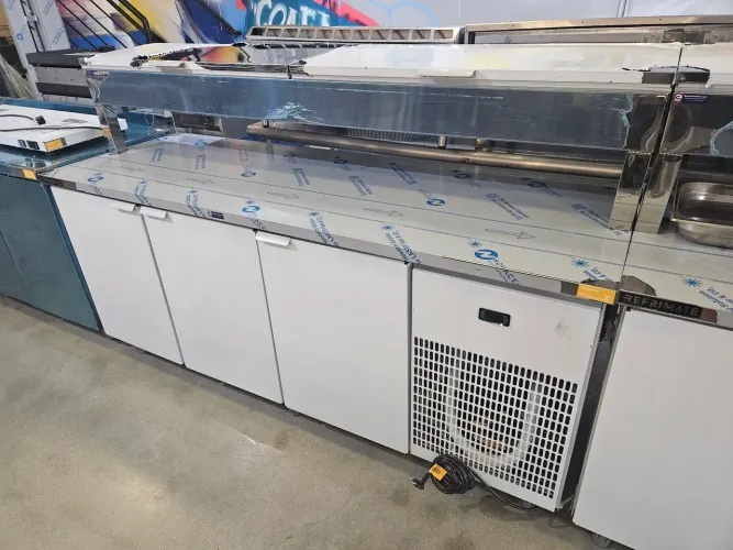 balcão refrigerado de inox 2m com condimentadora - novo