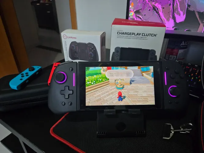 Nintendo switch v1 desbloqueado com acessórios