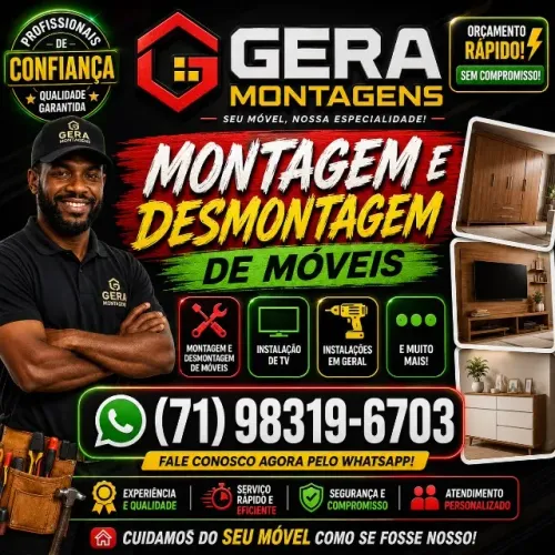 Montador de móveis a partir de 50 reais