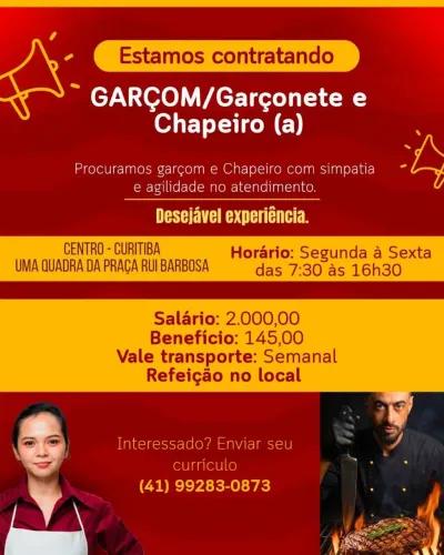 Vaga para Restaurante