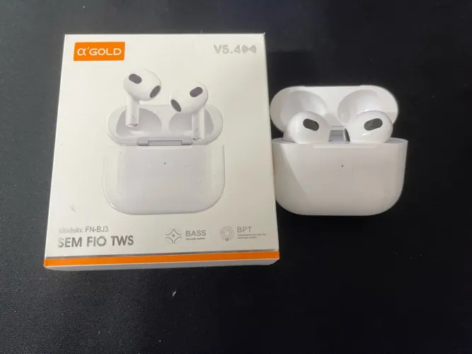 Fone de Ouvido Bluetooth TWS ?'GOLD (Modelo FN-BJ3) - R$ 85 (Entrega Grátis em BC)