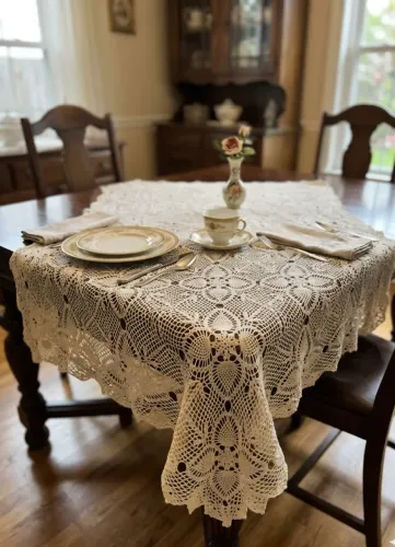 Toalha de mesa em croché