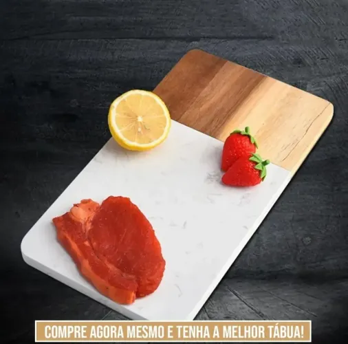 Tábua Mármore Corte Madeira Frios,Queijo,Carne Servir Luxo.