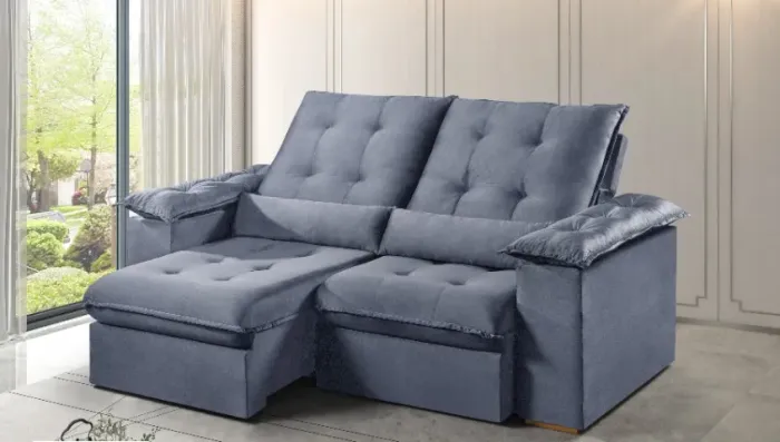 Sofa Retratil Reclinavel Madri Opel 230cm 2 modulos Pillow 20cm