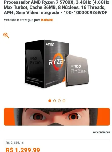 Processador Ryzen 7 5700X novo / sem caixa - negócio.