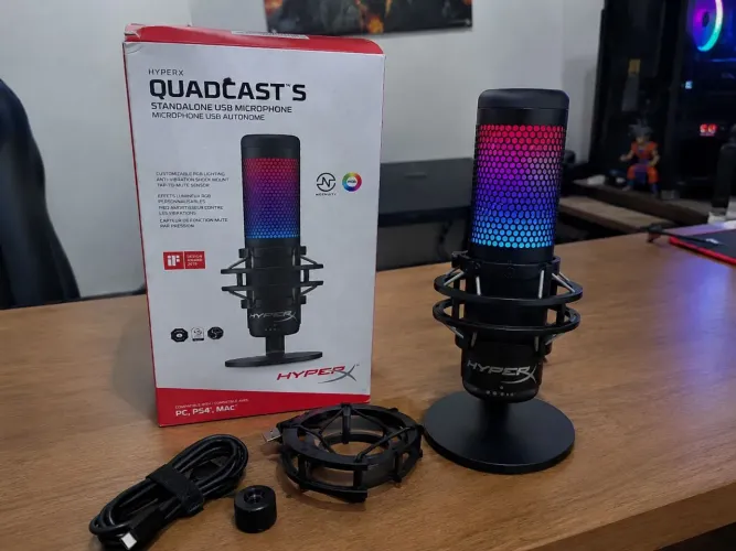 Microfone USB Gamer _ HyperX QuadCast S RGB