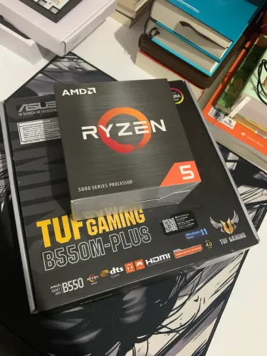 Kit Ryzen 5 5500X3D + Asus Tuf Gaming b550m plus (novos na caixa)