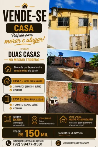 Casa mora e vende