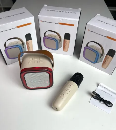 Caixinha de som com karaokê - NOVAS