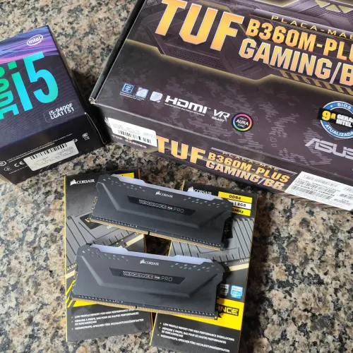 Kit 32 GB MEMÓRIA CORSAIR 4X8 + PLACA + I5 9400F