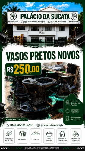OPORTUNIDADE IMPERDÍVEL: Vasos Pretos Novos por R$ 250,00!