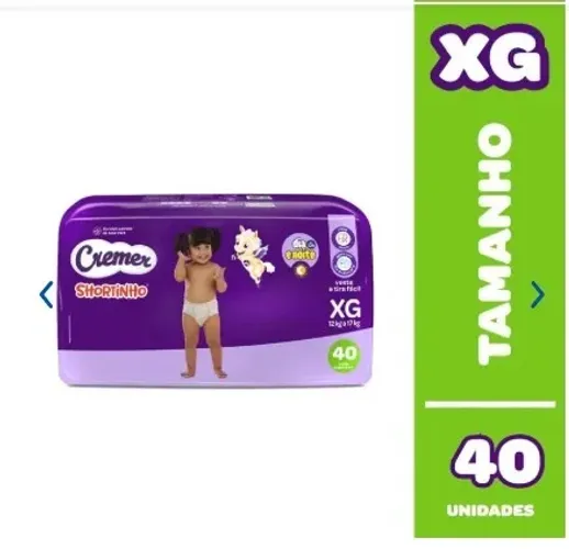 Fralda Cremer Shortinho Xg 40 Unidades