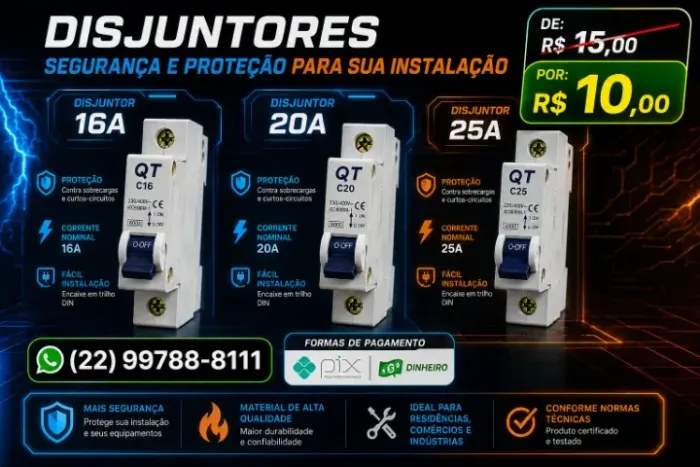 Disjuntores de 16a 20a e 25a NÃO RESERVO ( Contato apenas Whatsapp ) produto novo