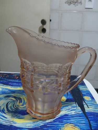 Jarra de Vidro Decorativa tonalidade Rosa/Âmbar
