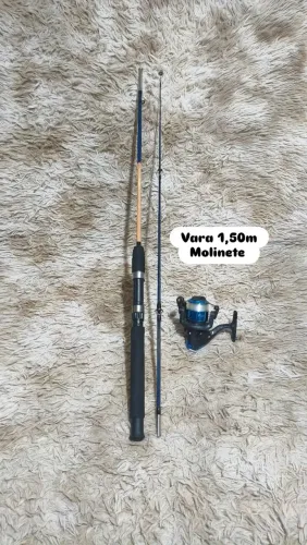 Kit de pesca vara com molinete novo 