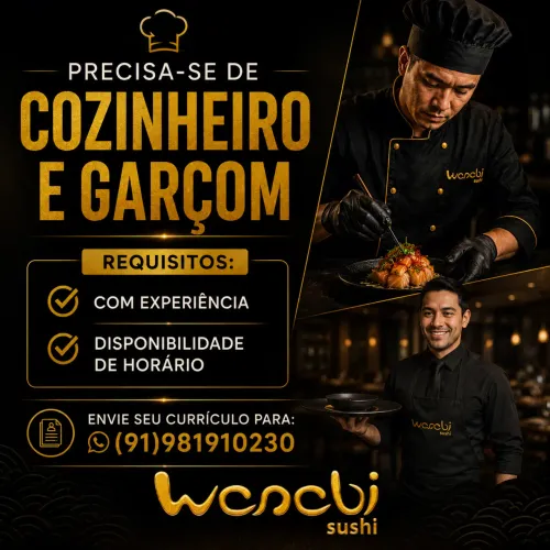 Contrata-se COZINHEIRO E GARÇOM