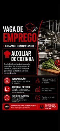 Vaga para aux de cozinha 
