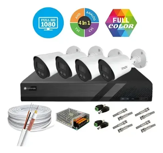 Kit 4 câmeras colorida a noite 1080p + instalação R$ 1.699,00