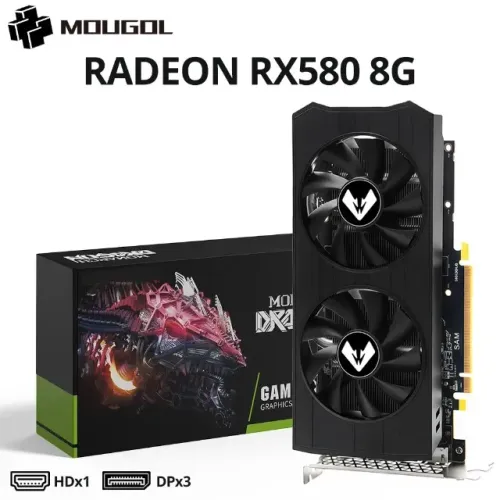 Placa de Video RX580 8GB Mougol GDDR5 256-bit AMD
