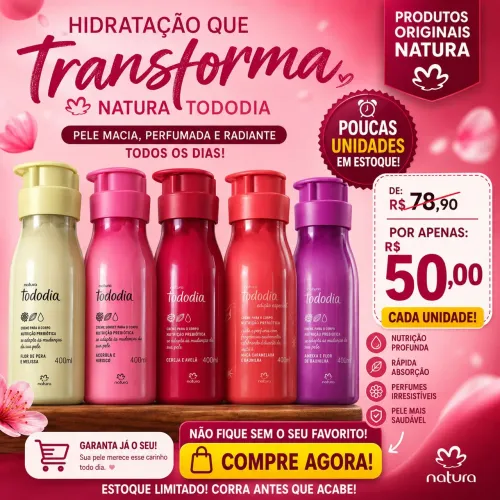 Creme hidratante corporal tododia da Natura 