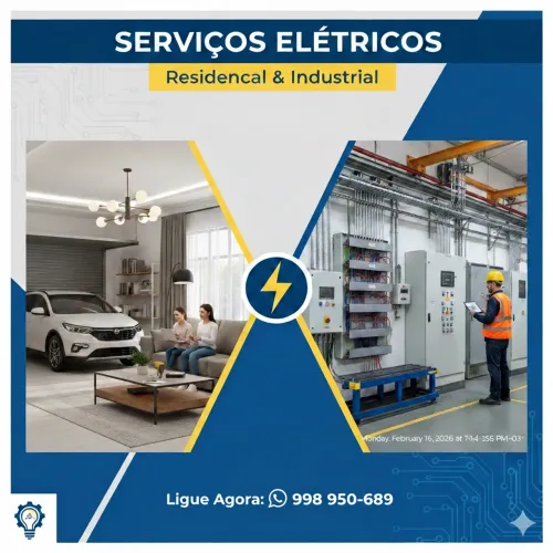 Serviços elétricos industriais e residenciais