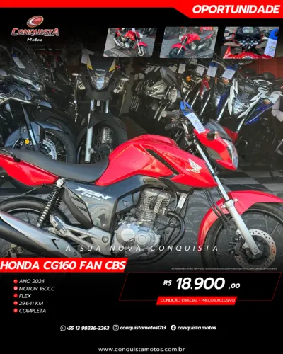 Cg160 Fan CBS 2024 | Apenas 29.000Km