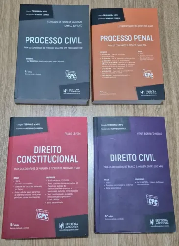 Livros Direito constituciona 5ª, Direito Civil 5ªedição, Processo penal, Direito Civil 6ª