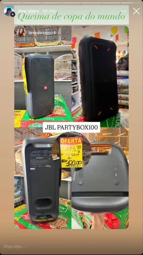 JBL Partybox 100 2 anos de uso caseiro!!! Só funciona na tomada!!! Sem marcas de uso.