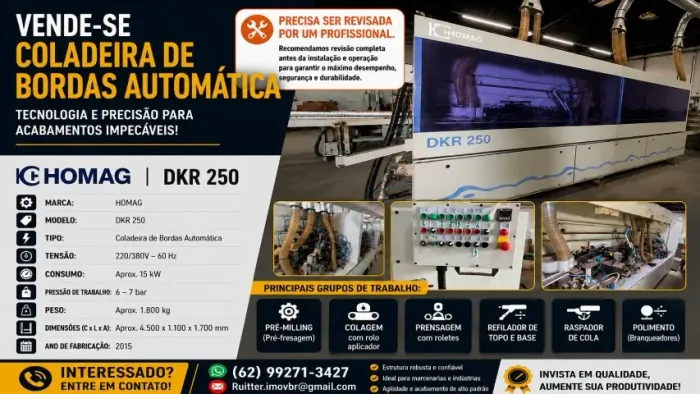 HOMAG Coladeira de Bordas Automática DKR 250 - Ano 2015