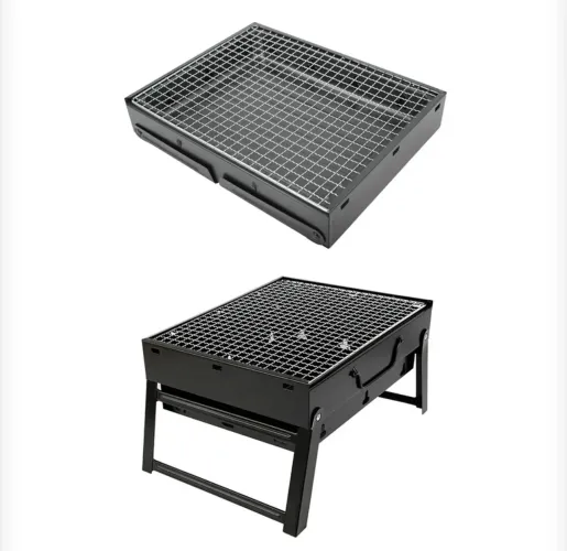 Mini Churrasqueira Portatil Dobravel Para Apartamento Camping Maleta Churrasco 44x29cm
