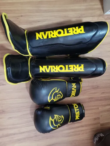Kit Luva + Caneleira + Short Originais Pretorian