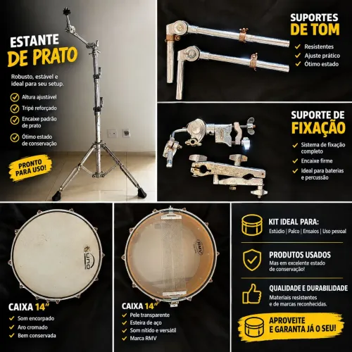 Peças para bateria e percussão
