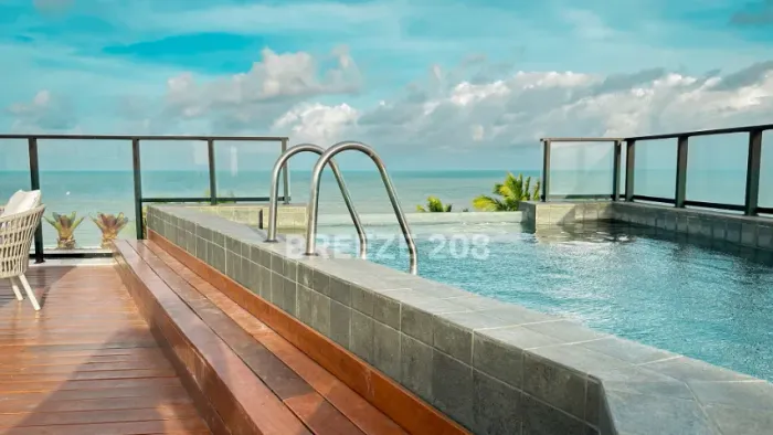 Flat Pé na Areia, Mobiliado, 19m² - Jardim Oceania