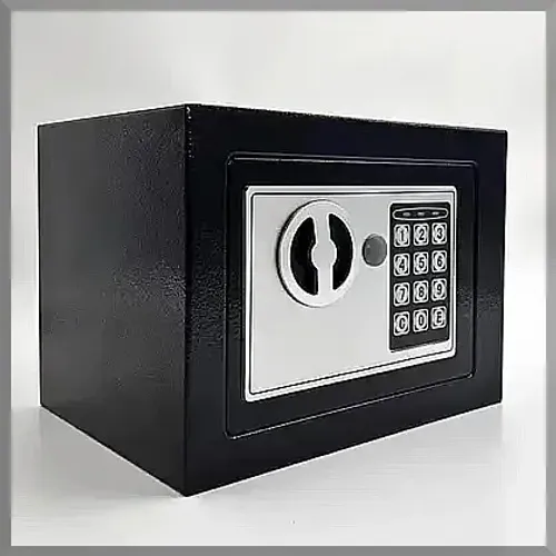 Cofre eletrônico com teclado e visor LED em aço medidas 23x17x17 Ultimas unidades