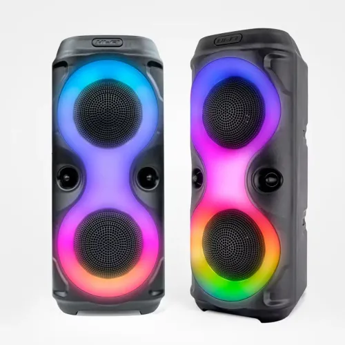 Caixa De Som Bluetooth Com Led RGB Portátil USB FM TWS