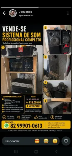 VENDE-SE SISTEMA DE SOM PROFISSIONAL COMPLETO