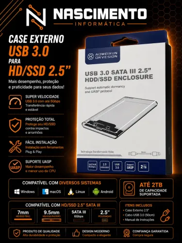 Case para hd/ssd