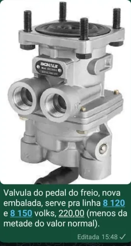 Caminhão volks, valvula do pedal do freio compativel com diversos modelos.