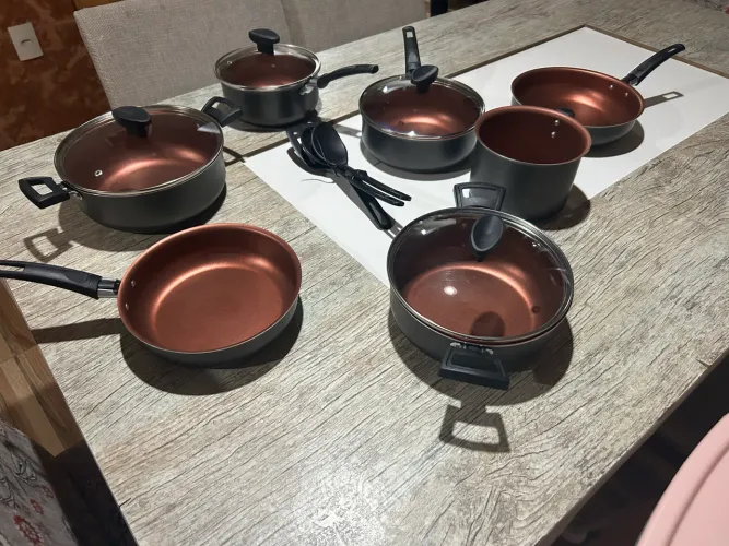 Jogo de panela 10 peças antiaderente teflon
