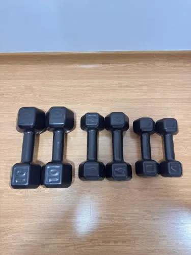 3 Pares Halteres/pesos 10/6/4Kg Emborrachado Sextavado TREINO MUSCULAÇÃO ACADEMIA