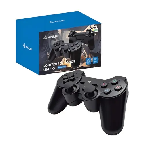 Kit com 2 controles gamer sem fio 2.4G, ideal para jogar em dupla no PC ou TV Box