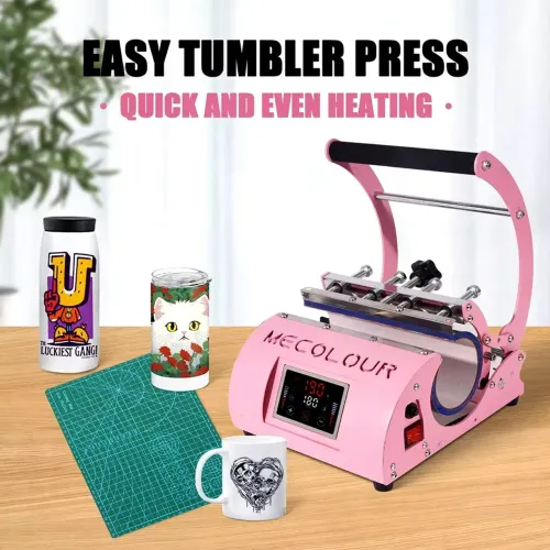 Prensa Térmica Canecas 11 A 20oz Copo Sublimação 110v/220v Rosa Azul