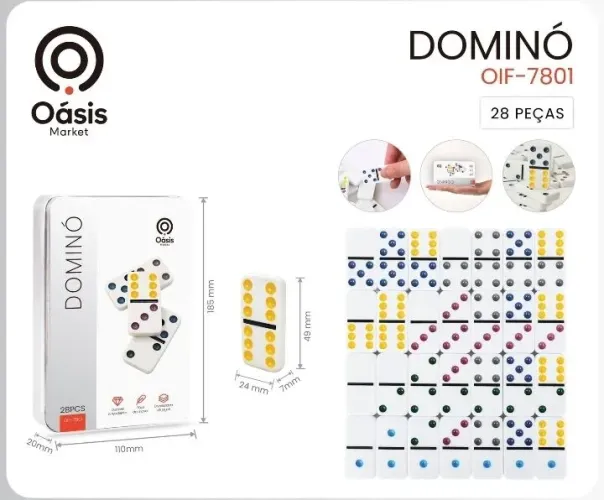 Dominó 28 peças com maleta OIF-7801